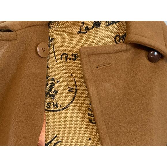 Anne Klein II Wool Blend Camel Colored Double Breasted Long Overcoat Women’s S - Picture 10 of 14